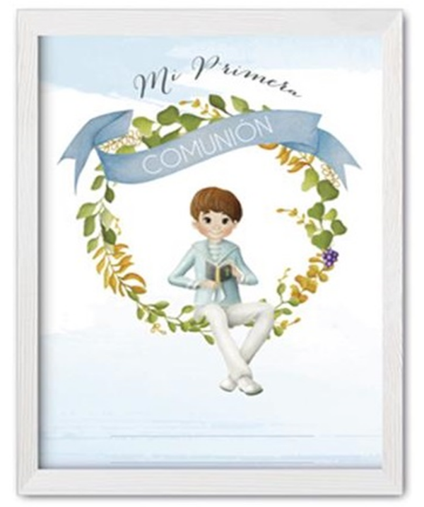 MARCO MADERA PARED COMUNION NIÑO