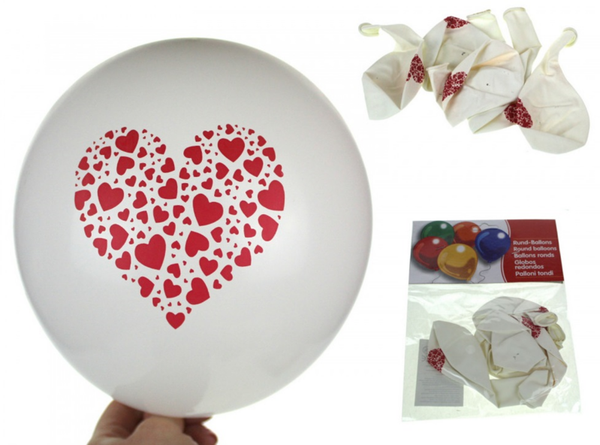 GLOBO BLANCO CORAZON 5ud BOLSA