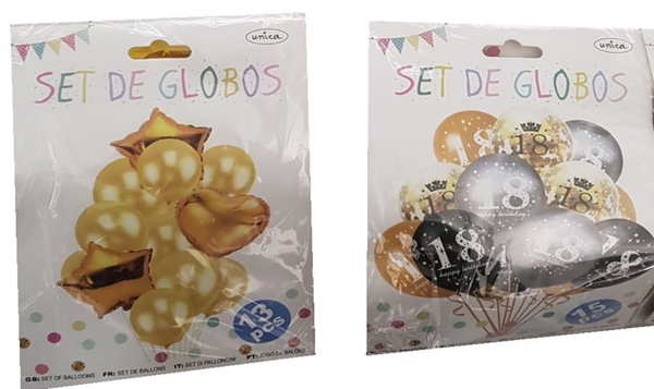 SET DE GLOBOS FIESTA SURTIDOS