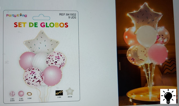 SET DE GLOBOS ESTRELLA LUZ