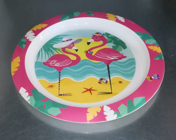 PLATO MELAMINA FLAMINGOS