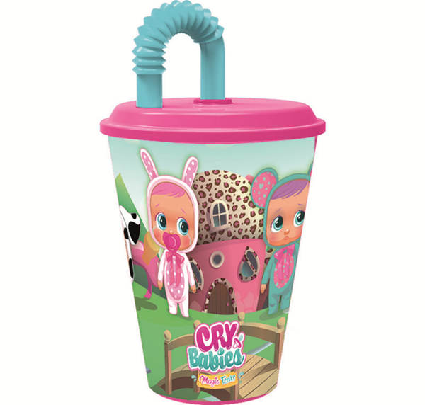 VASO PAJITA MELAMINA CRY BABIES 430ml