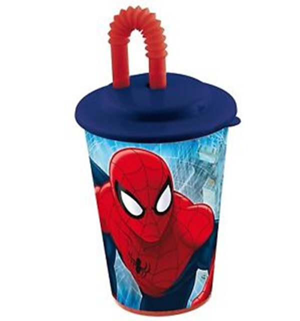 VASO PAJITA MELAMINA SPIDERMAN 430ml