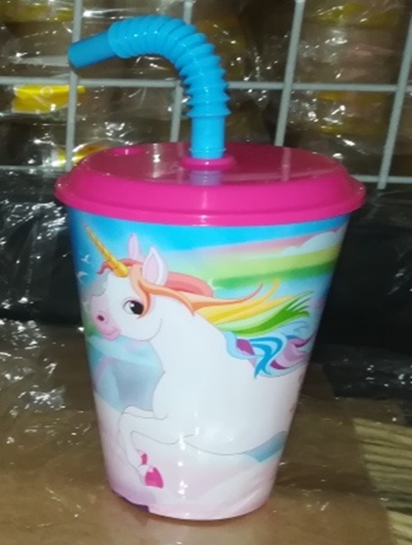 VASO PAJITA MELAMINA UNICORNIO 430ml