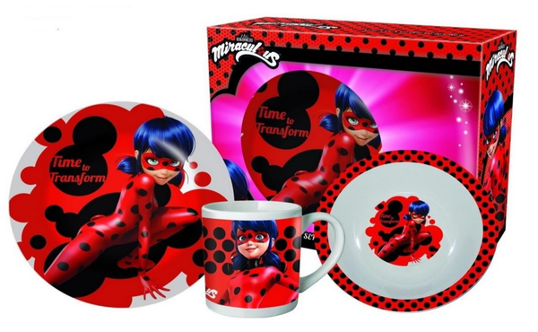 JUEGO DESAYUNO CERAMICA 3pz LADYBUG
