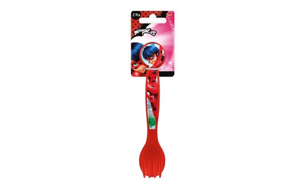 CUBIERTOS 2ud PLASTICO LADYBUG
