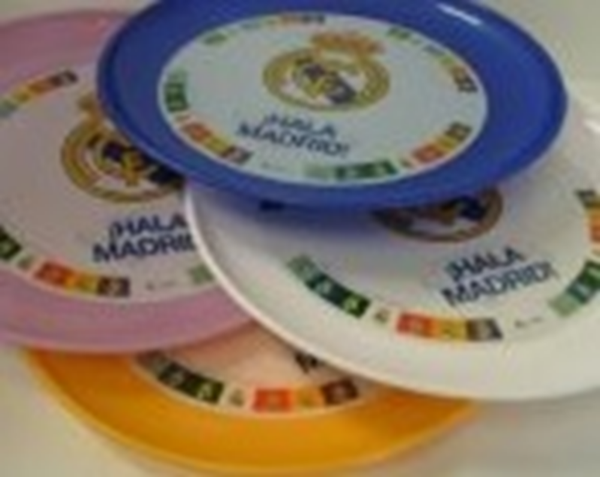 PLATO PLASTICO REAL MADRID SET 4ud 20cm