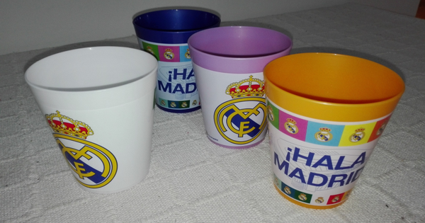 VASO PLASTICO REAL MADRID SET 4ud 220ml