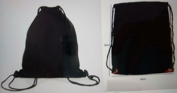SACO CUERDAS NEGRO LISO 50x40cm
