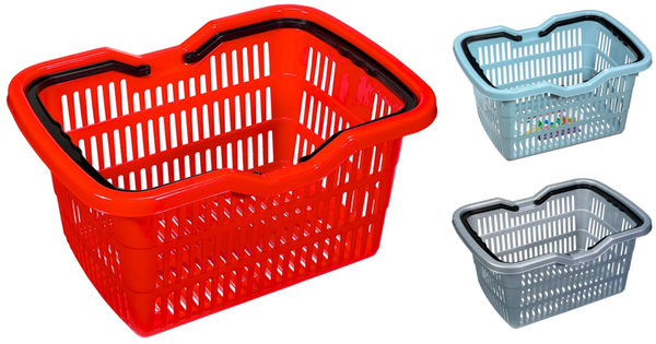 CESTA COMPRA PLASTICO 2ASAS 3SURTIDA