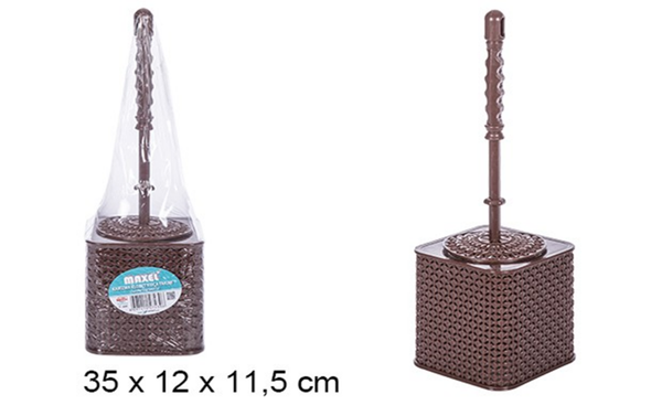 ESCOBILLERO WC RATTAN MARRON