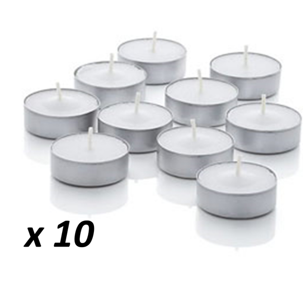 VELAS DE TE BLANCAS 10ud DOBLES (10)