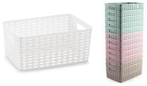 CESTA PLASTICO RATTAN N2 29x20x13cm