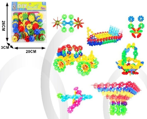 BLOQUES PIEZAS DISCOS COLORES BOLSA