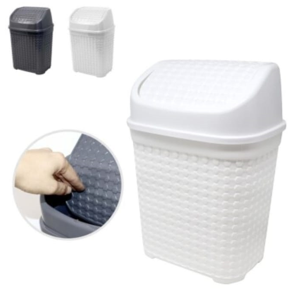 PAPELERA PLASTICO TAPA BASCULANTE