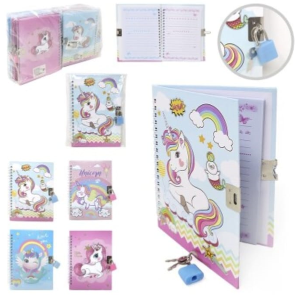 DIARIO ANILLAS CANDADO UNICORNIOS