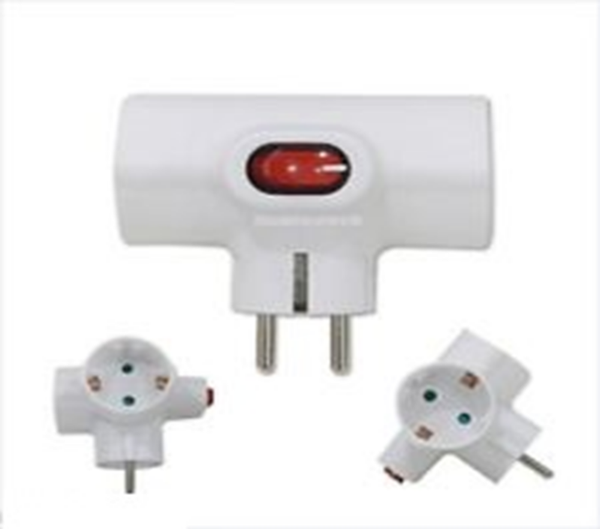 ADAPTADOR TRIPLE CON INTERRUPTOR