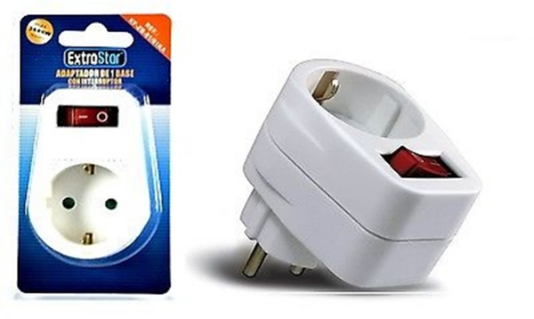 ADAPTADOR PARED 1TOMA INTERRUPTOR
