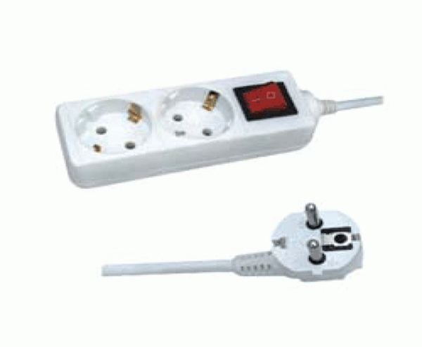 ALARGADERA 2 TOMAS CON INTERRUPTOR