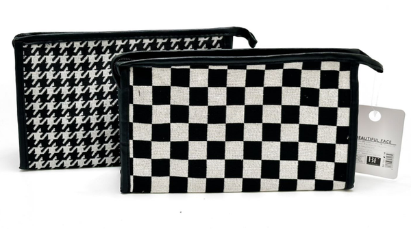 NECESER DECORADO BLANCO/NEGRO 24x15cm