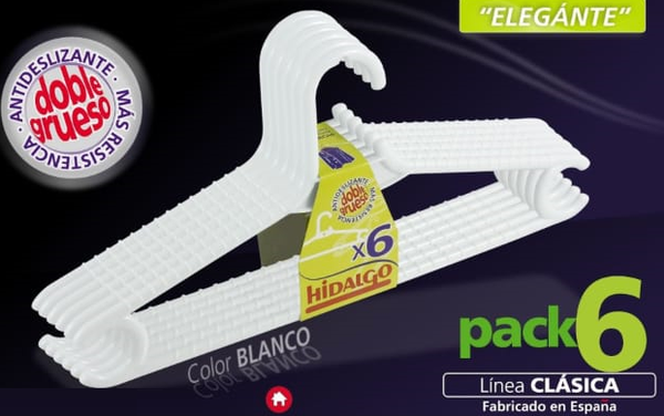 PERCHA ROPA ADULTO DOBLE ANCHO 6ud