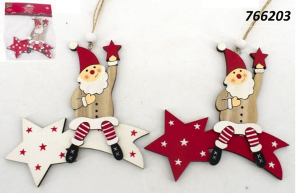 COLGANTE COMETA SANTA CLAUS 2SURTIDOS