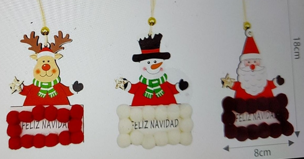 FIGURA COLGANTE MADERA 3SURTIDAS