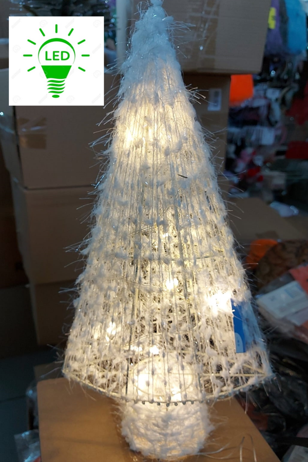 ARBOL NAVIDAD METAL BLANCO LED