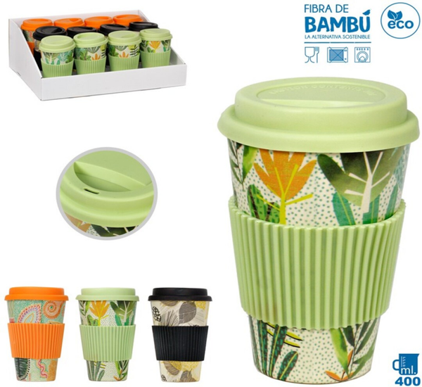 VASO BAMBU TAPA SILICONA 400ml