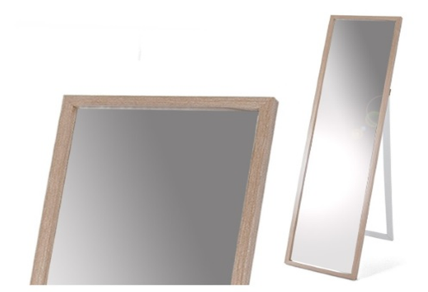 ESPEJO RECTANGULAR MARCO MADERA 120x30cm