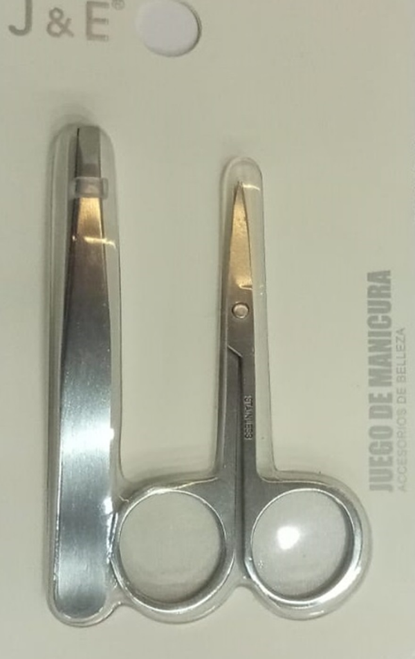 TIJERAS MANICURA+PINZA CEJAS BLISTER