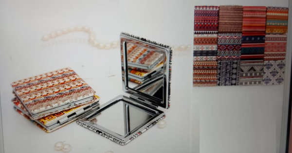 ESPEJO BOLSO CUADRADO DECORADO