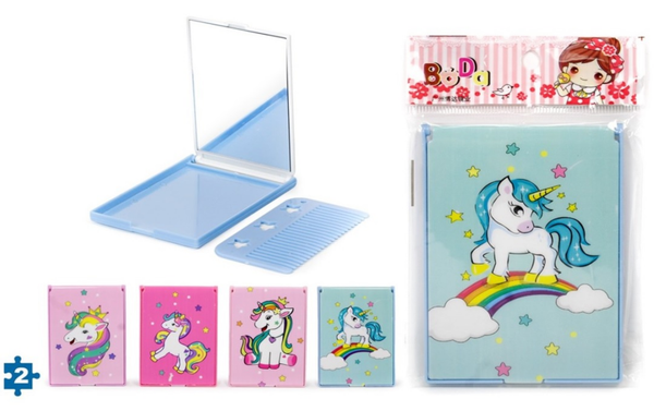 ESPEJO+PEINE RECTANGULAR UNICORNIO (12)