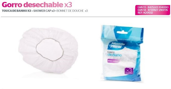 GORRO DUCHA DESECHABLE 3ud (24)