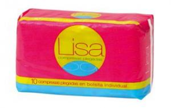 COMPRESA LISA PLEGADA INDIVIDUALES 10ud