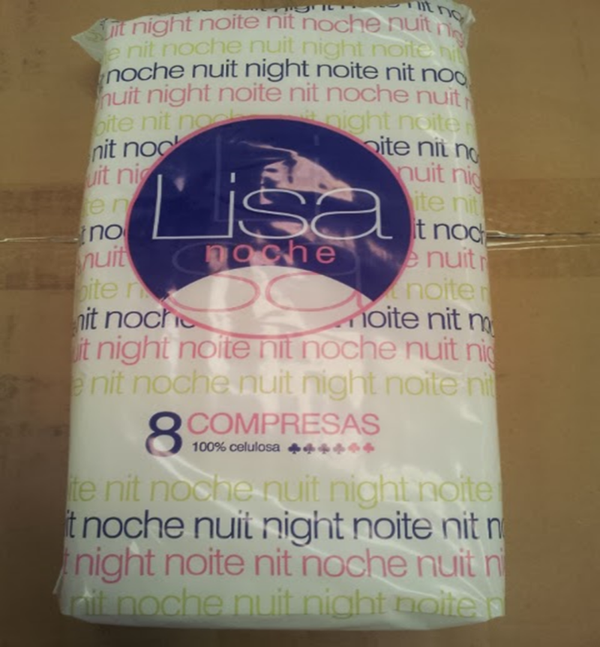 COMPRESA LISA NOCHE 8ud