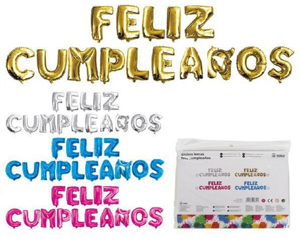 GLOBO LETRERO FELIZ CUMPLEAÑOS