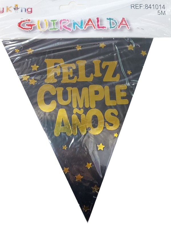 BANDERINES FELIZ CUMPLEAÑOS PLASTICO