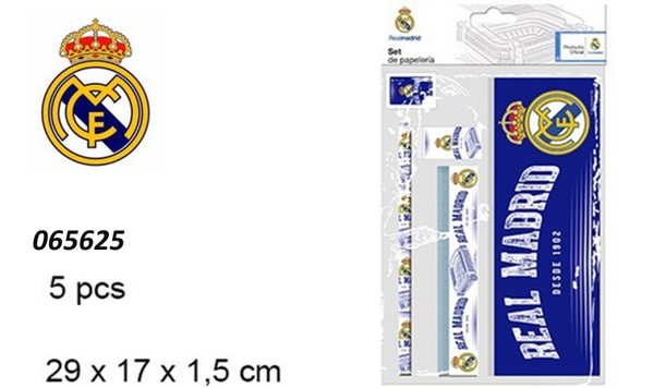 SET PAPELERIA 5pz REAL MADRID