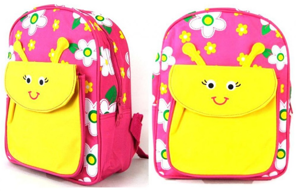 MOCHILA INF. MARIPOSA FLORES 30x24cm