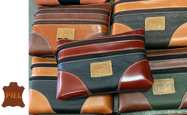 MONEDERO 3CREMALLERAS PIEL GRANDE 18x13cm