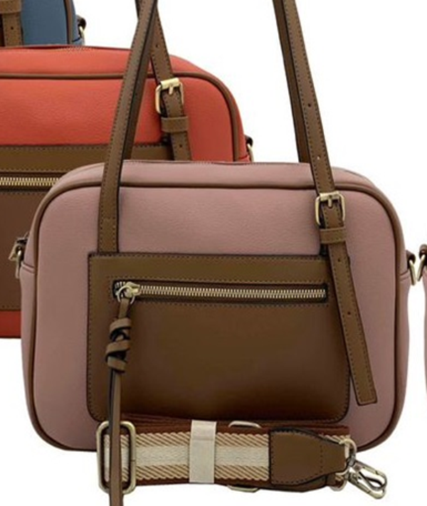 -BOLSO CUADRADO MATERIAL BICOLOR