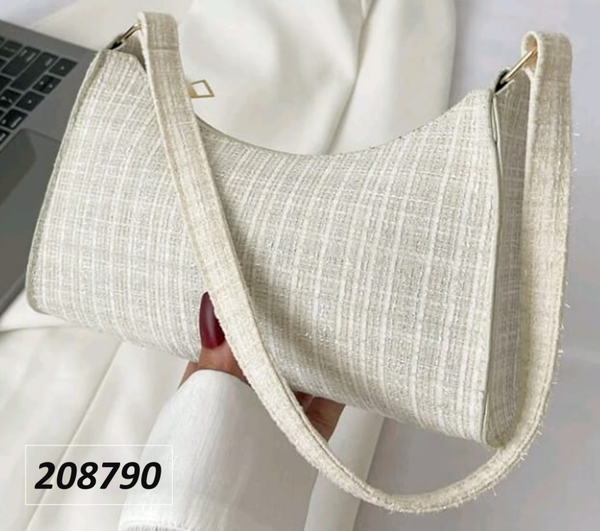 BOLSO BAGUETTE BEIGE/PLATA