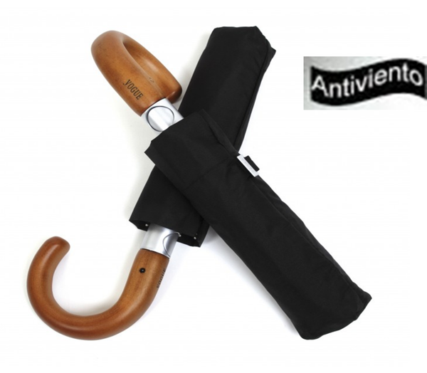 PARAGUAS CRO. PLEGABLE NEGRO MANGO