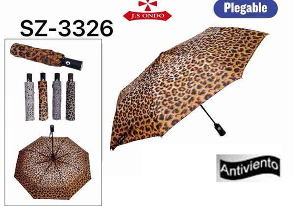 PARAGUAS SRA. PLEGABLE ANIMAL PRINT