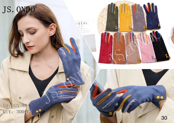 GUANTES SRA. BOTONES MULTICOLOR (12)