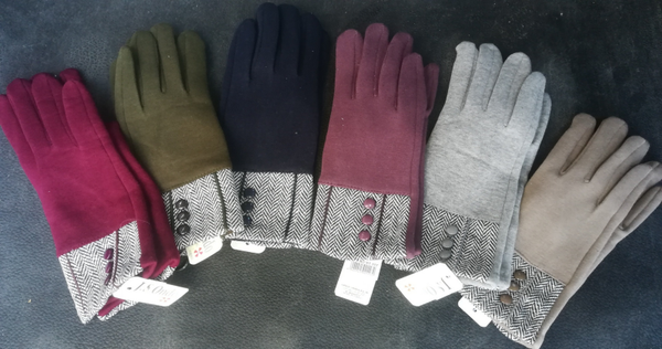 GUANTES SRA. LISO BOTONES VICHY (12)
