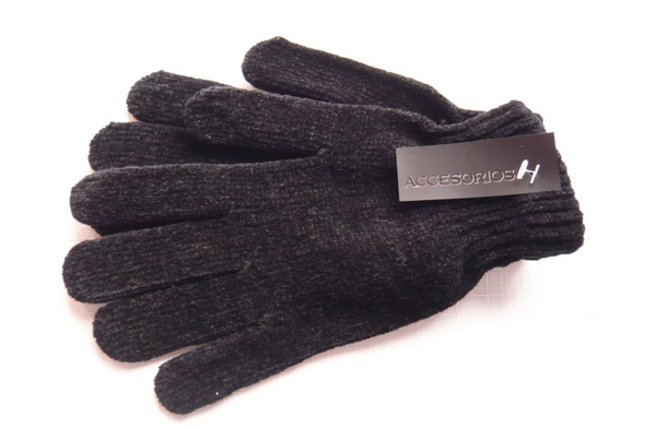 GUANTE ADULTO CHENILLE NEGRO (12)