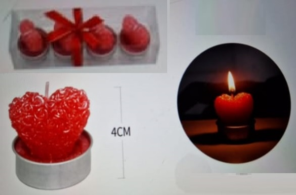 SET VELAS AROMA CORAZON 4ud
