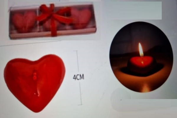SET VELAS AROMA CORAZON 3ud